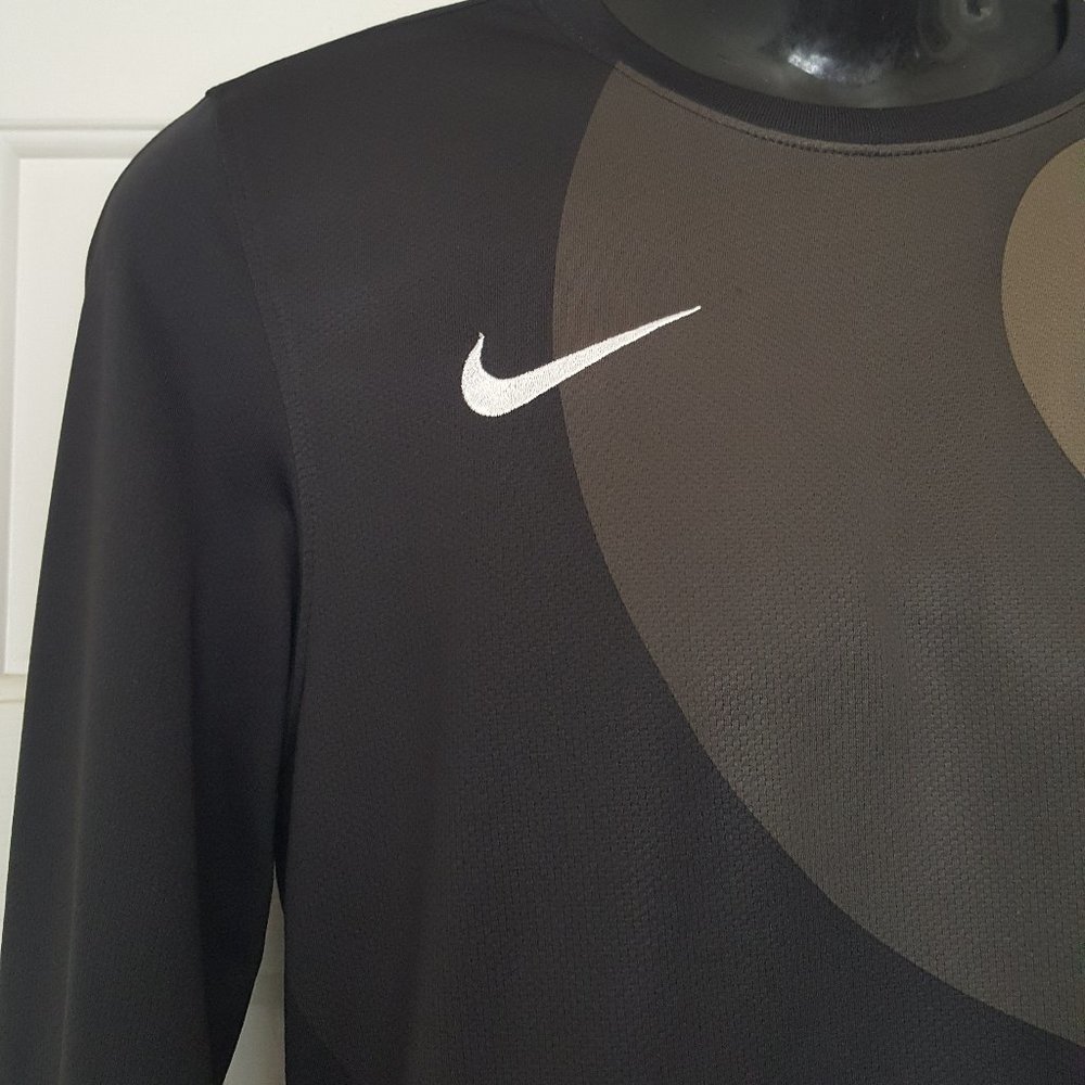 Men's Nike Dri-Fit Goalie Soccer Jersey Black Gray Park IV Long Sleeve S - Picture 3 of 12